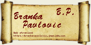 Branka Pavlović vizit kartica